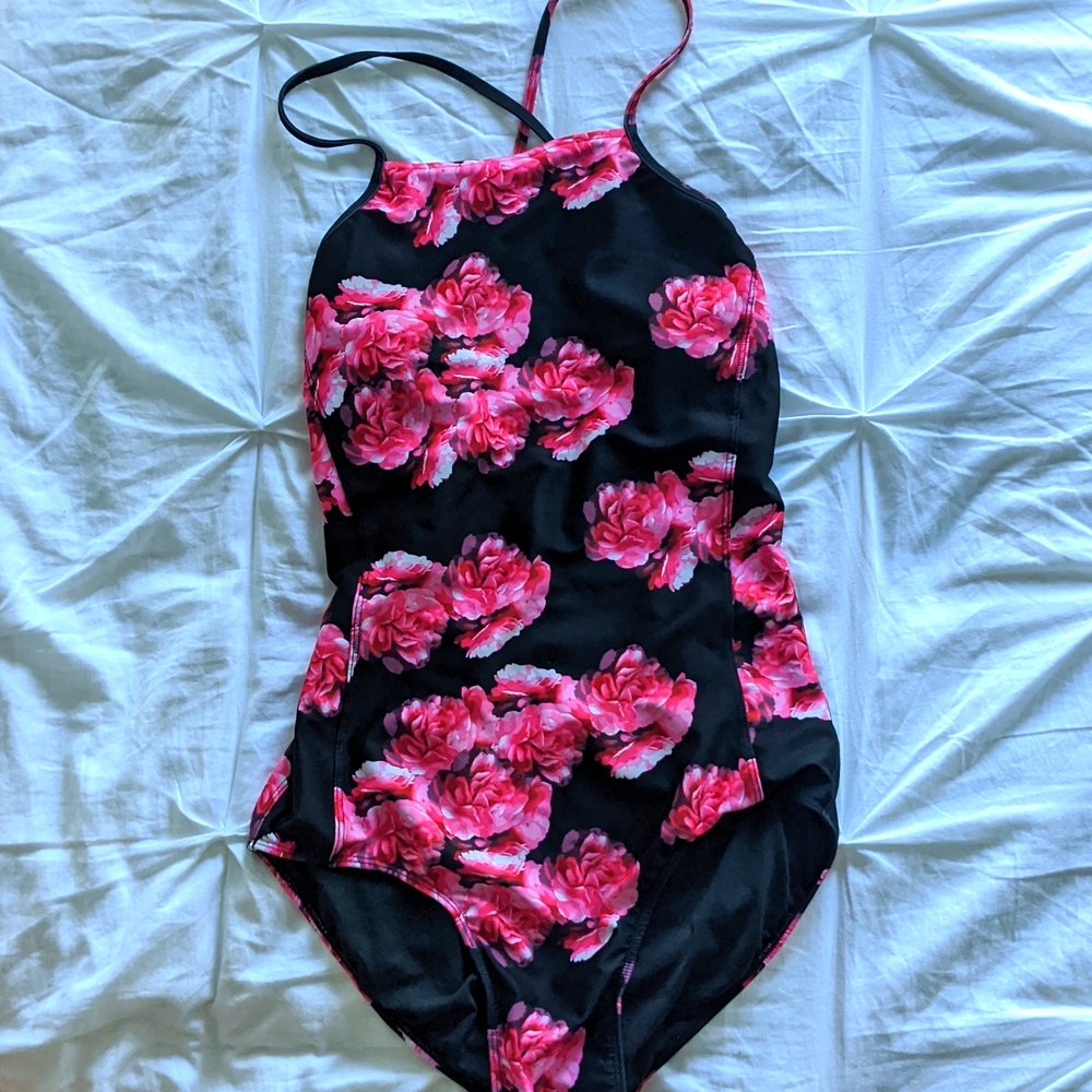Albion Fit Large One Piece Swimsuit "Lei" Print